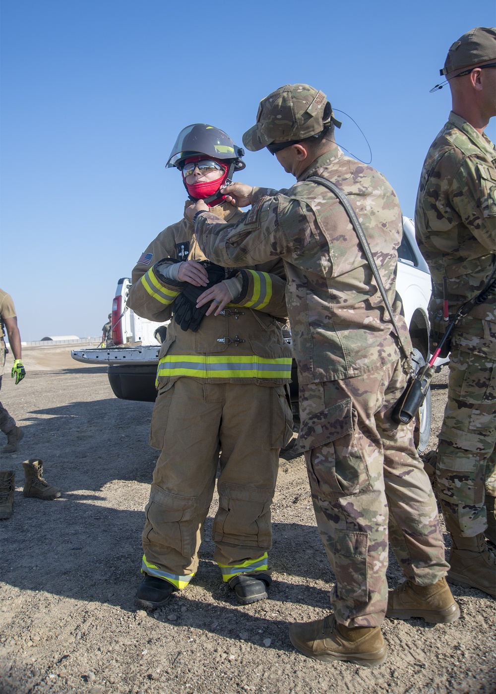 Fire Dept, EOD, leadership participate in vehicle extrication, burn exercise