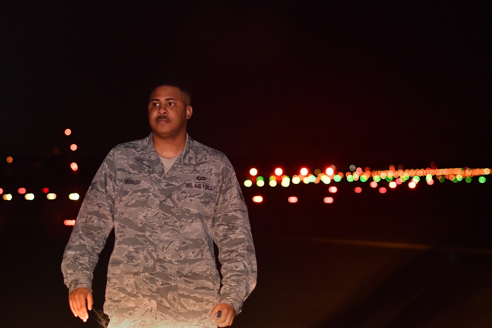 86 OSS Airman shines in the night