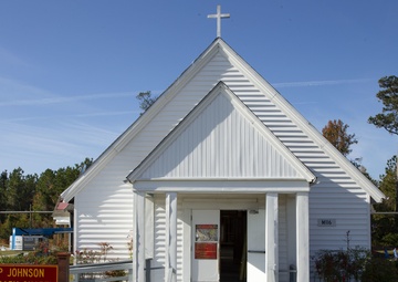 Reconstruction of hurricane-damaged Camp Johnson Chapel Begins