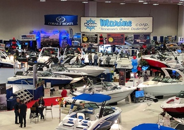 Boaters visit Corps of Engineers booth at Nashville Boat Show