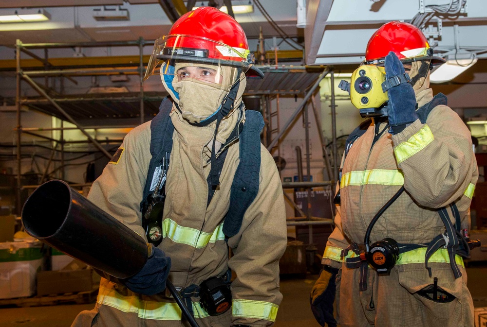 GHWB Sailors Train to Fight Fires