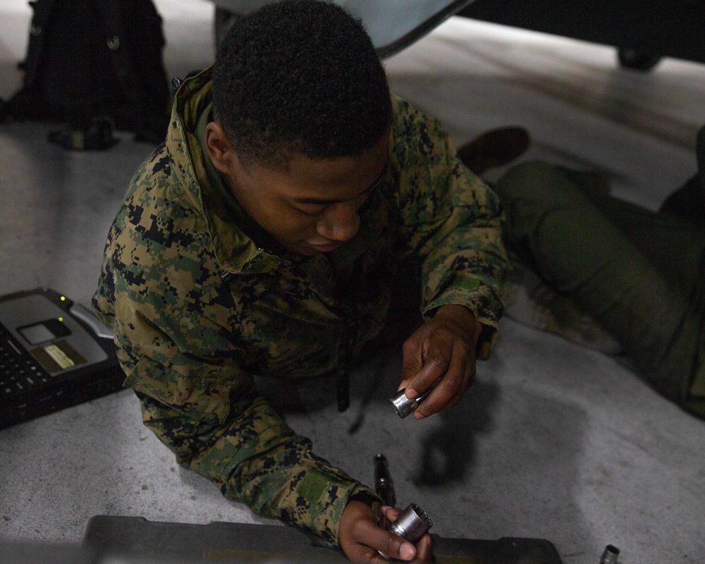 VMA-231 conducts routine maintenance during Cold Weather Training at Fallon