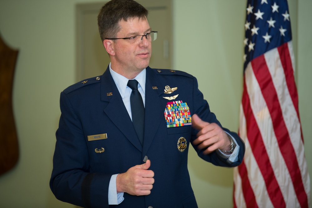 Brigadier General Adrian K. White promotion ceremony at Travis Air Force Base, California