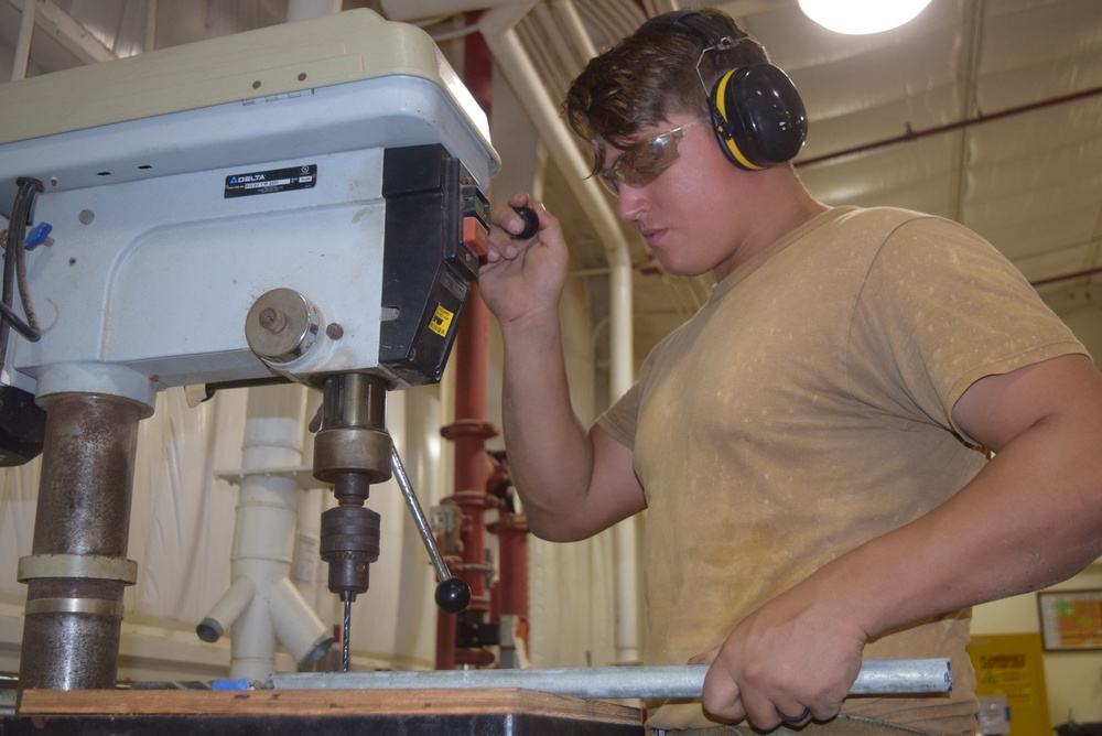 U.S. Navy Seabees from NMCB 5’s Detail Diego Garcia support a Navy munitions facility on the island.