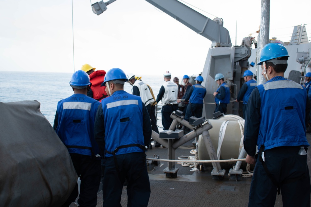 Line handlers at small boat operations
