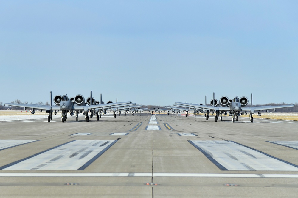 107th Fighter Squadron A-10 Red Devils Elephant Walk