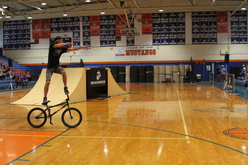 BMX riders, Marines roll through Hawaii during anti-bullying campaign