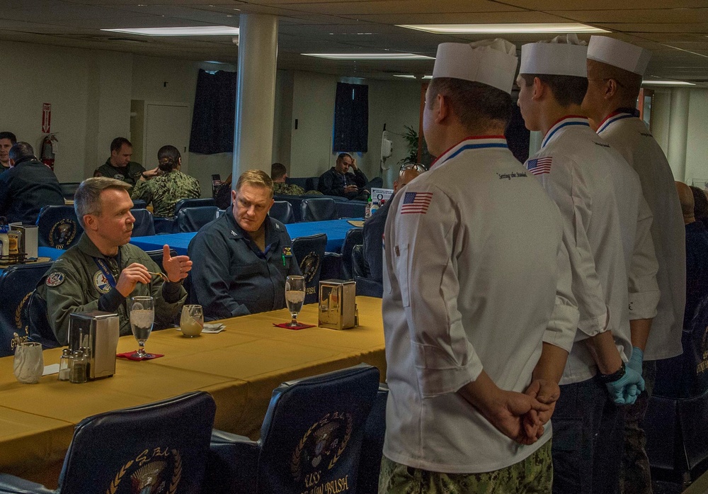 GHWB Sailors Prepare Meal for Best of the Mess Competition
