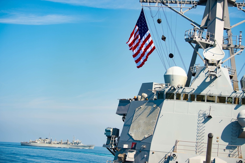 Underway replenishment USS Farragut