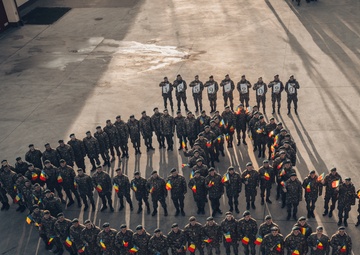 Romanian Soldiers celebrate unity day during eFP Battle Group Poland