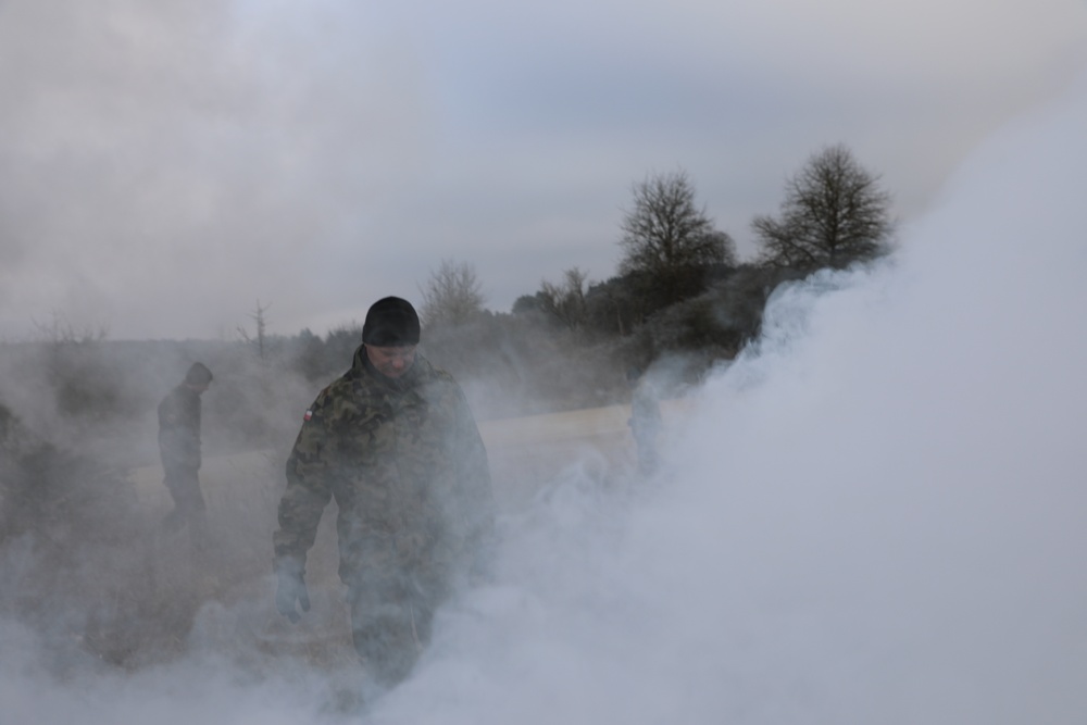 Soldiers Train with Pyrotechnics to become a Qualified Observer Coach Trainers on JMRC Ranges