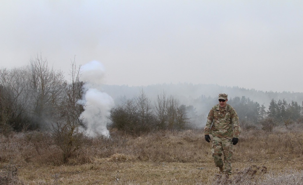 Soldiers Train with Pyrotechnics to become a Qualified Observer Coach on JMRC Ranges