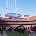B-2 Spirit from Whiteman AFB ﬂies over Arrowhead Stadium during the AFC Championship game