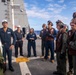 Sailors take part in flight deck fire fighting