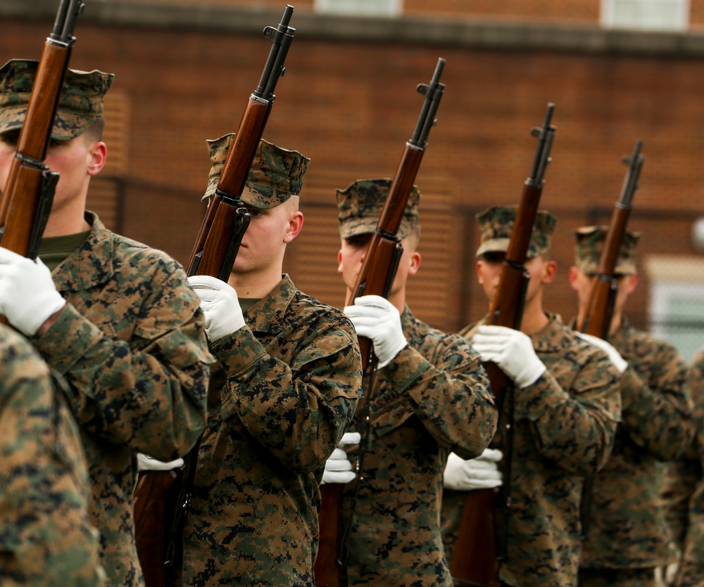 Marines Practice Firing Party Sequence at Marine Barracks Washington