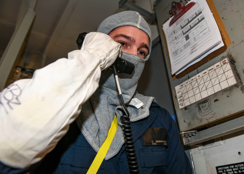 USS Normandy Conducts General Quarters Drill