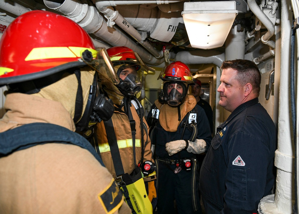 USS Normandy Conducts General Quarters Drill