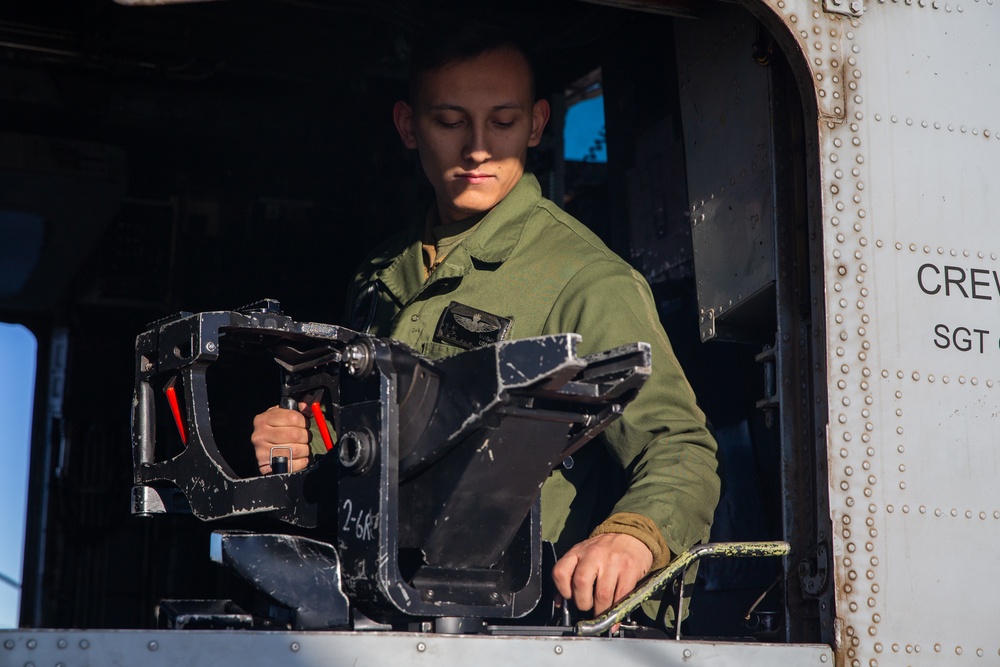 HMH-461 Marines prepare for a live-fire exercise