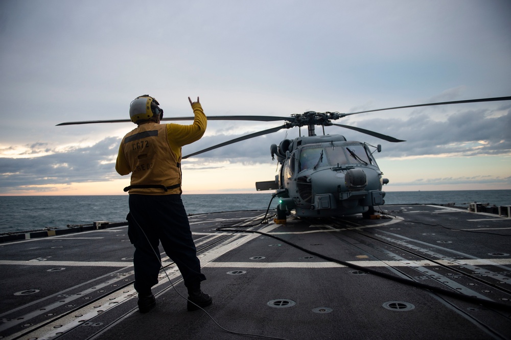 USS Vella Gulf Conducts Operations in the Atlantic Ocean