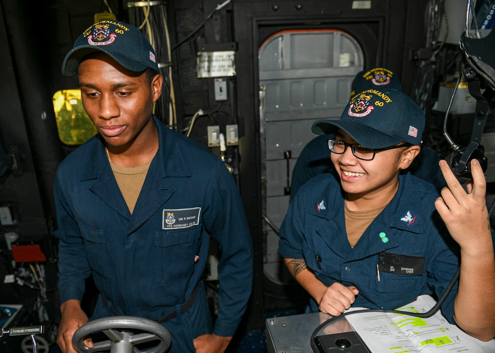 USS Normandy Conducts Underway Replenishment With USNS Supply