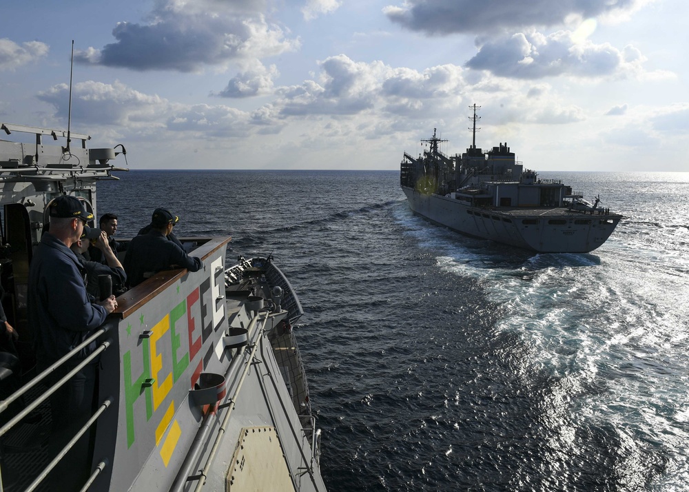 USS Normandy Conducts Underway Replenishment With USNS Supply