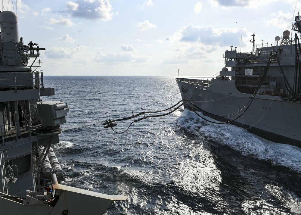 USS Normandy Conducts Underway Replenishment With USNS Supply