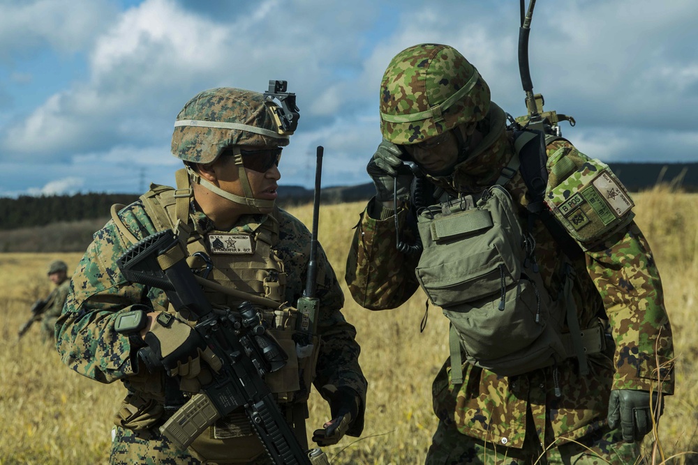 U.S. Marines, Japan Ground Self-Defense Force complete a bilateral vertical assault during Exercise Forest Light Western Army