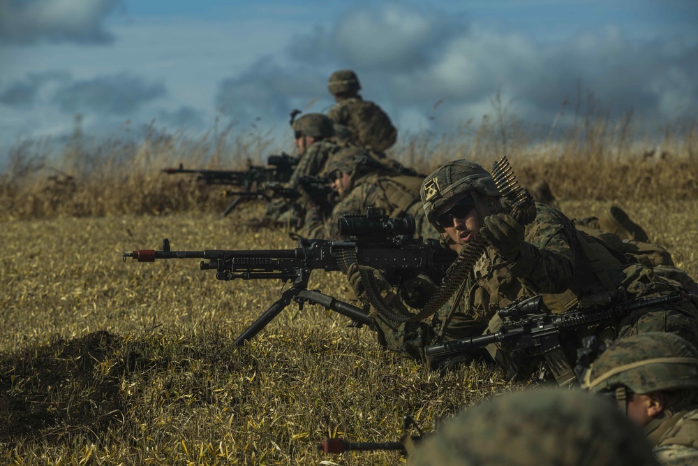 U.S. Marines, Japan Ground Self-Defense Force complete a bilateral vertical assault during Exercise Forest Light Western Army