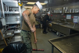George Washington Sailor works in the Galley