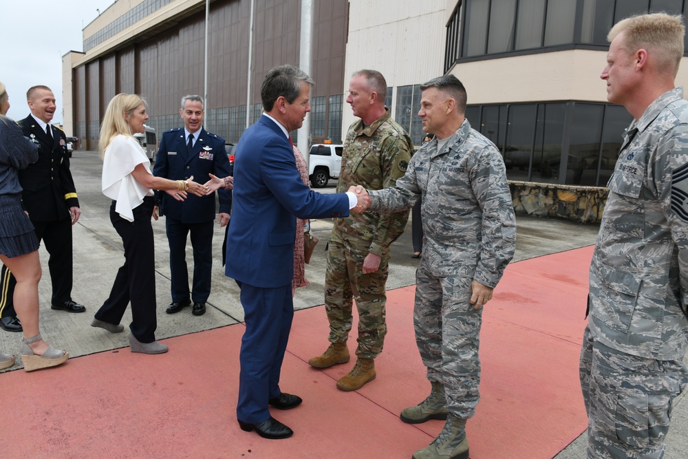 Georgia Govenor arrives at Robins Air Force Base