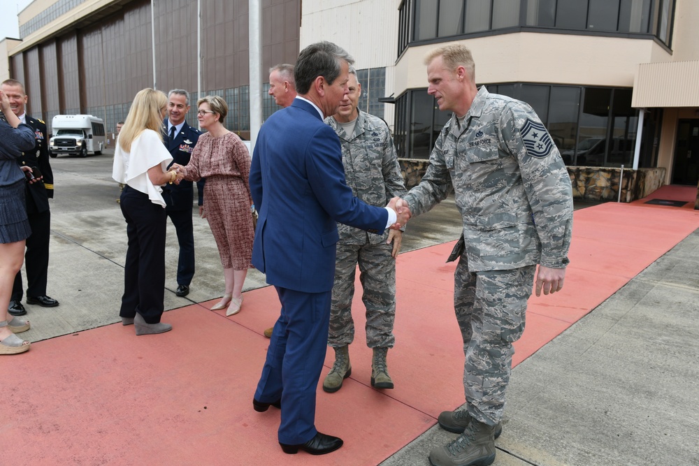Georgia Govenor arrives at Robins Air Force Base