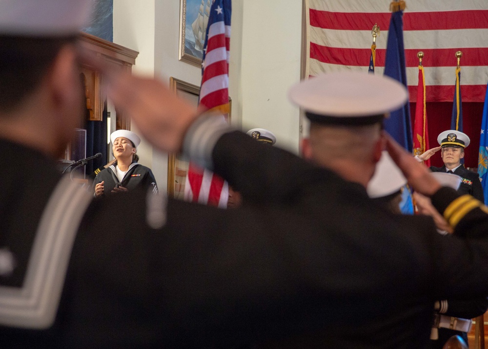 Corpsman Sings National Anthem