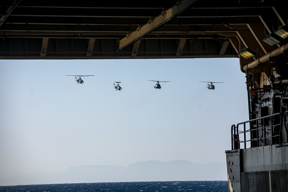 Helicopters perform fly by