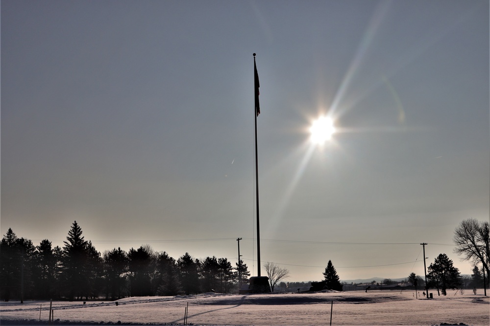 American Flag and Fort McCoy