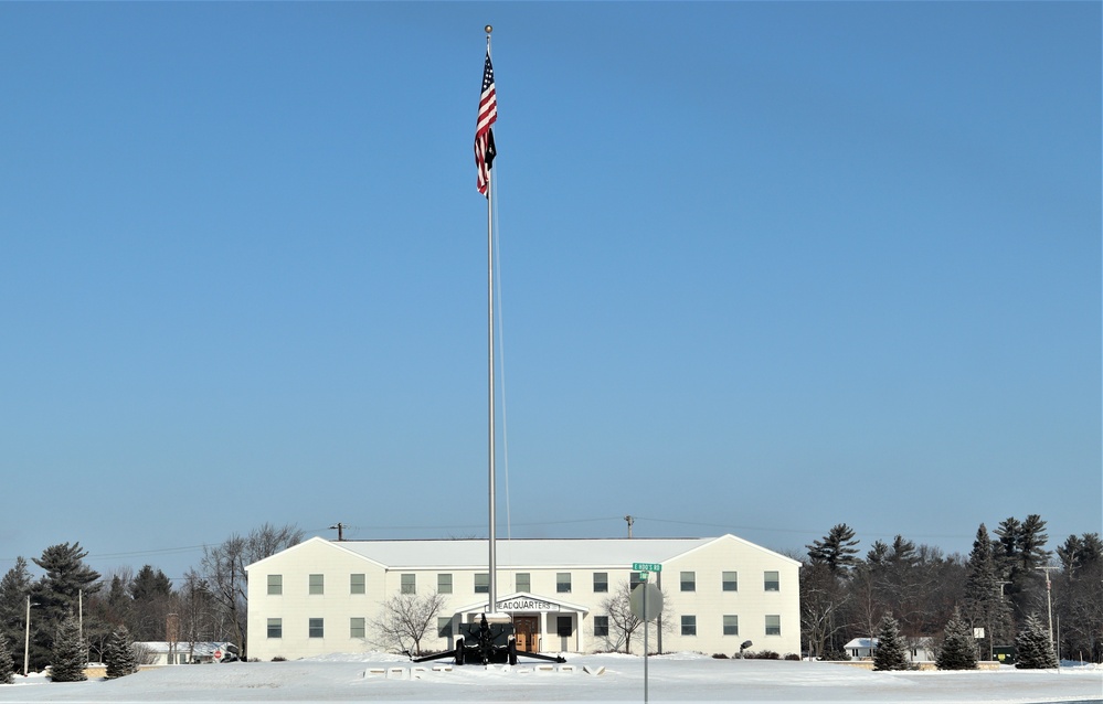 American Flag and Fort McCoy