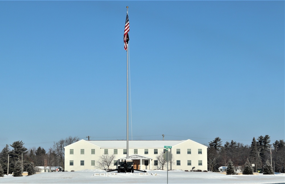 American Flag and Fort McCoy