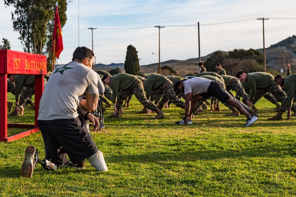 Catch a Lift Veterans work out with Sierra Battery, 5th Battalion, 11th Marine Regiment