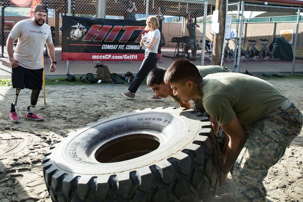 Catch a Lift Veterans work out with Sierra Battery, 5th Battalion, 11th Marine Regiment