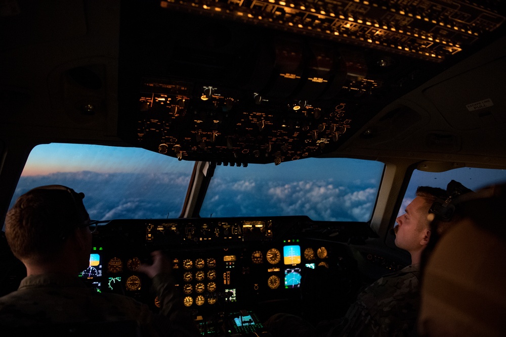 Deployed KC-10 low-light refueling