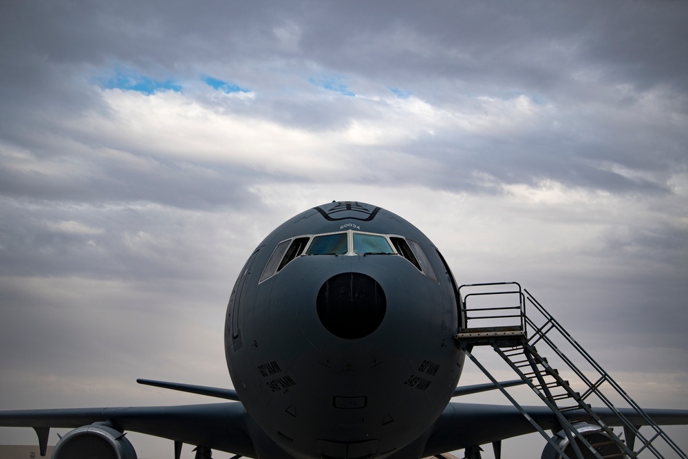 Deployed KC-10 low-light refueling