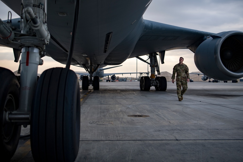 Deployed KC-10 refueling mission