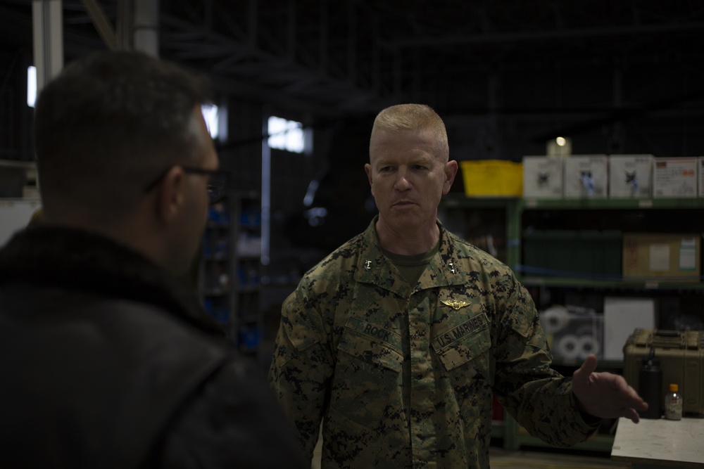 Maj. Gen. Paul J. Rock Jr. visits U.S. Marines with VMM-265 during Exercise Forest Light Western Army