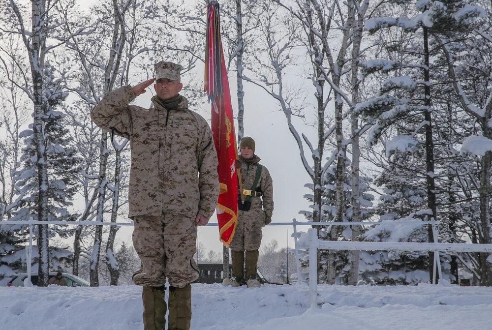 U.S. Marines and Soldiers from Japan Ground-Self Defense Force Participate in the Opening Ceremony at Northern Viper 2020