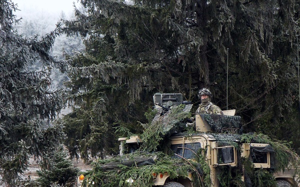Soldiers convoy to field for Combined Resolve XIII