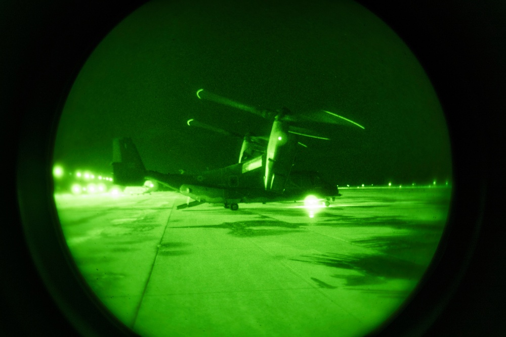 CV-22 Ospreys Conduct Night Operations at Emerald Warrior 20-1