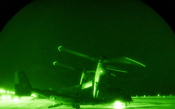 CV-22 Ospreys Conduct Night Operations at Emerald Warrior 20-1