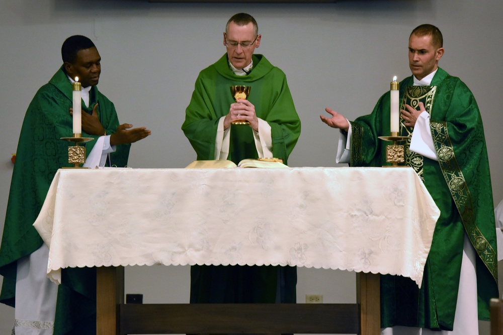 Most Rev. Bill Muhm, auxiliary bishop for the Roman Catholic Archdiocese for the Military Services U.S.A., visits Incirlik Air Base