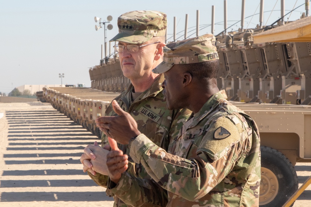 Lt. Gen. Terry Ferrell visits the 401st Army Field Support Brigade