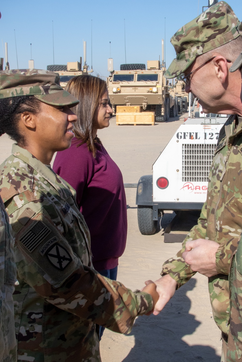 Lt. Gen. Terry Ferrell visits the 401st Army Field Support Brigade