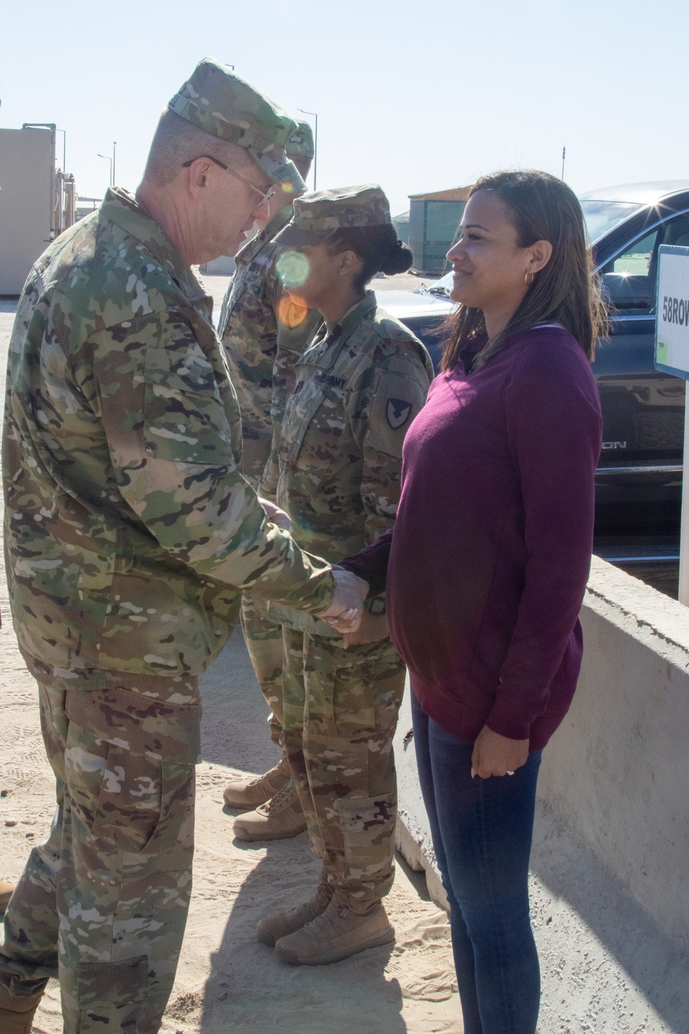 Lt. Gen. Terry Ferrell visits the 401st Army Field Support Brigade